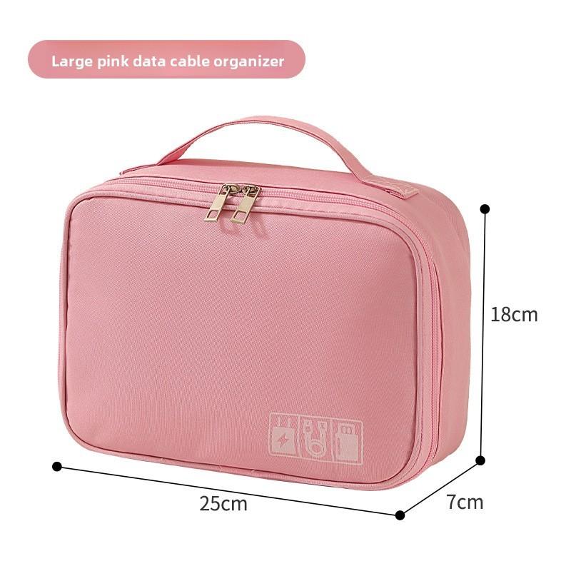 Multifunction Travel Data Cable Organizer With Waterresistant Oxford Material For Electronics Storage
