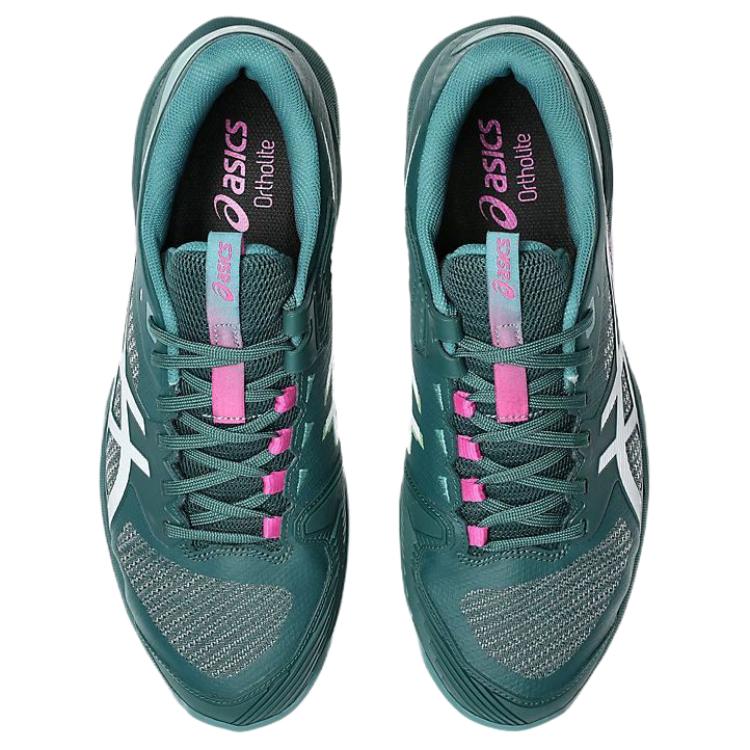 Asics Solution Speed FF 4 Comfortable Fit Rebound Low-Top Tennis Shoes Men sneakers Green Silver 1041A532-300