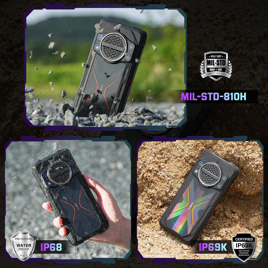 CUBOT Kingkong Power 3 Smartphone - 16GB+256GB, 6.72'' FHD+ 120Hz Smartphone, 123dB Speaker, 10200mAh (33W) Phone 100MP, Face ID/IP68/Dual SIM/NFC/OTG