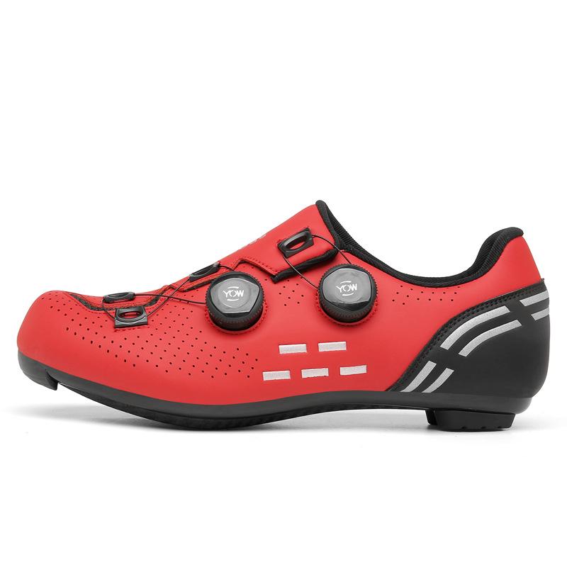 T2021 Cycling Shoes: Versatile Men's and Women's Bicycle Footwear with Rotary Buckle, Lock and Lockless Options, Durable Leather Surface