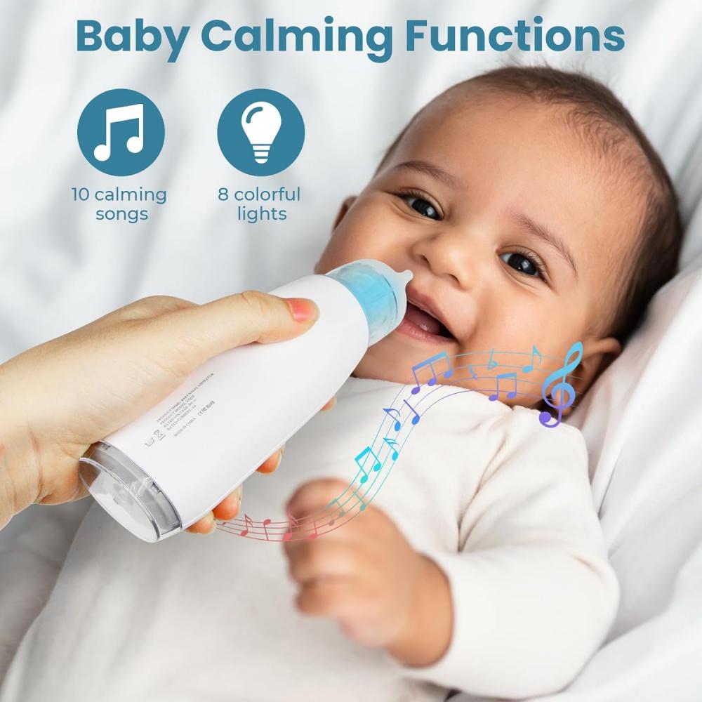 Elektrischer Nasensauger für Babys, wasserdichter elektrischer Nasensauger, LCD-Baby-Nasensauger, Nasensauger für Babys mit Musik und Licht