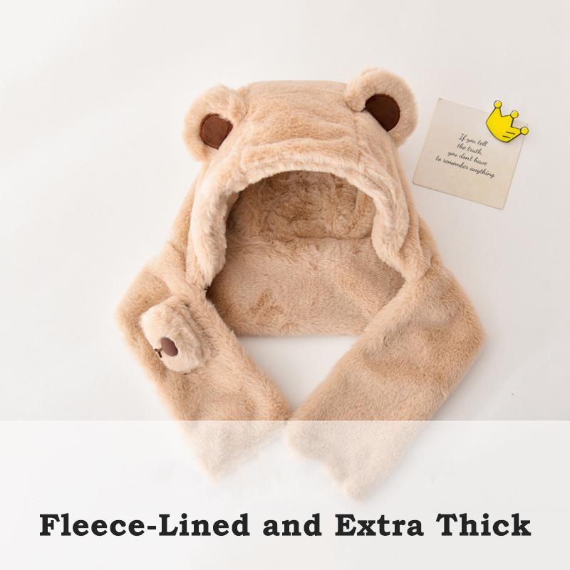 Kids Hat Scarf Set Thermal Fleece Set Winter Ear Protection Baby Toddler Cold Weather Beanie Neck Warmer Soft Warm Set Windproof Infant Cap