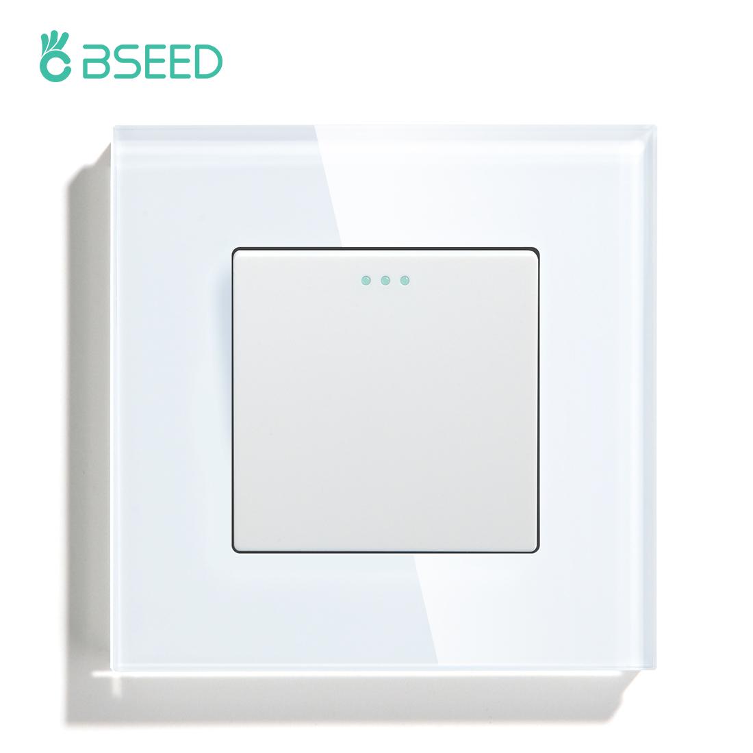 

BSEED 1/2/3 Клавишный 1-полюсный Механический Настенный Выключатель Света Двойной Кнопочный Выключатель Стандарт ЕС Стеклянная Панель 10А Для Управления Домашним Освещением EU standard