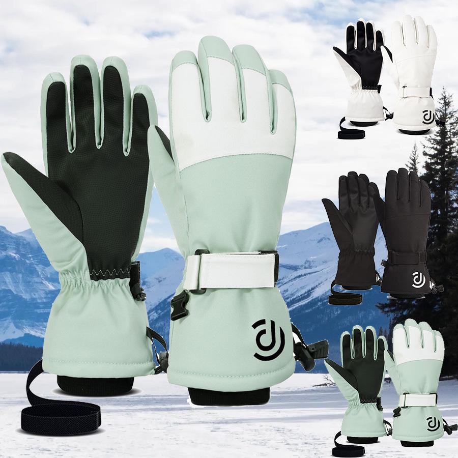 Ski Gloves Men's Winter Warm Touch Screen Cycling Sports Outdoor Windproof Thickened Fleece Waterproof Gloves