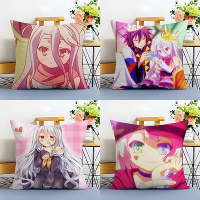 No G-Game No Life Anime Pillow Case Anti-dustmite Invisible Zipper Sofa Bed