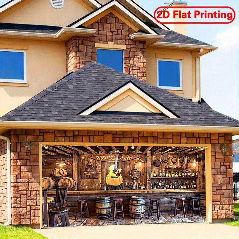 2D plane 1 piece of western salon-themed garage door banner suitable for parties and business events