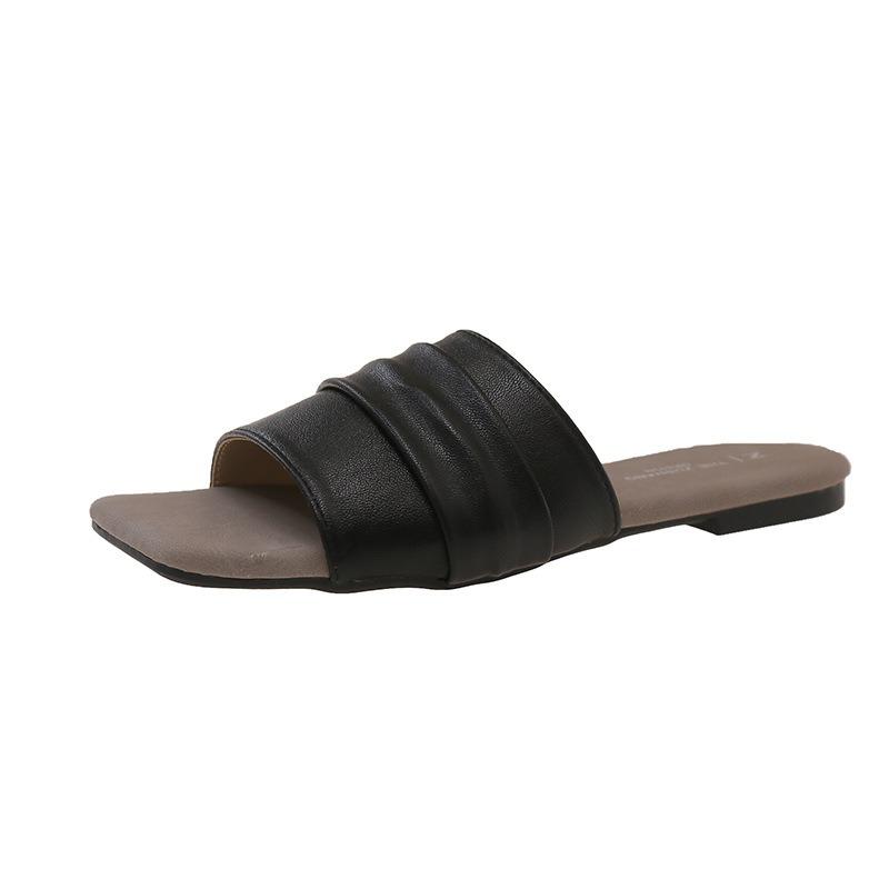 Flat heel one-word drag fashionable outer wear new summer versatile seaside casual cool slippers