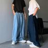 Gerade Jeans Männer Blau Lose Denim Hose Neutral Y2K Jean Streetwear Casual Wide Jeans Mans Hosen Männer Baggy Hip Hop