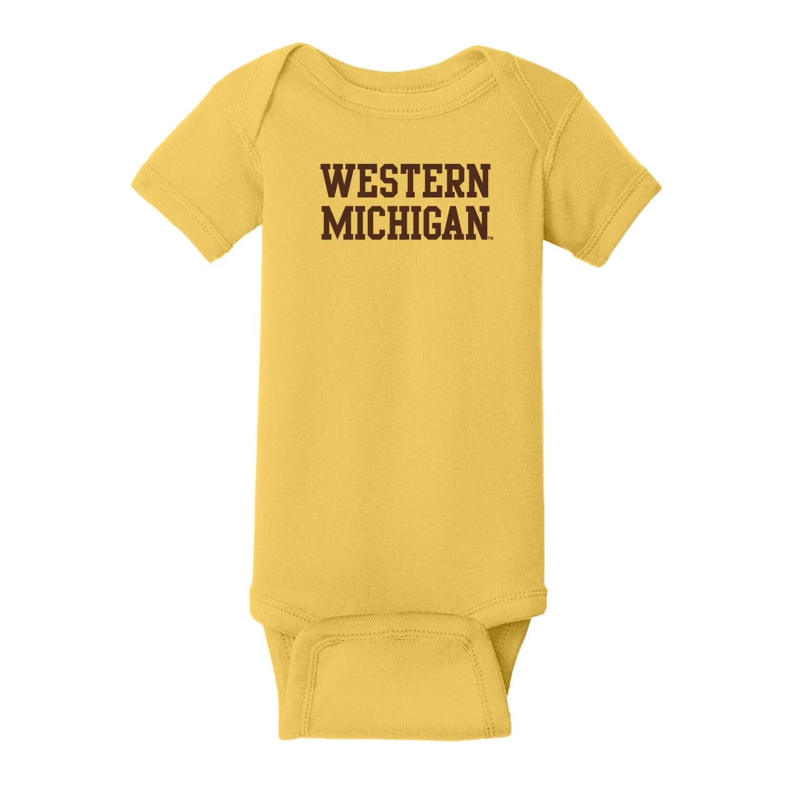 Western Michigan Broncos Basic Block Infant Creeper - Yellow 4XL