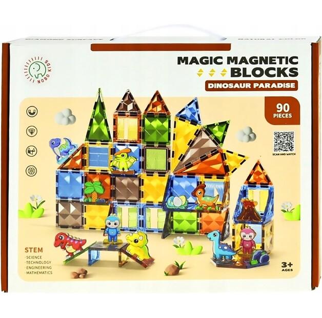 Конструктор магнитный Dk Парк Динозавров, 90 деталей, 1105