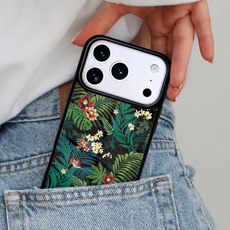 Palm tree Leaves Plant Flower Phone Case for iPhone 17ProMax 12 13 14 15 16e 17 Pro Max Plus Air Cover