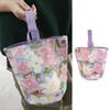 Korean Style Fresh Flower Bucket Bag Lunch Bag Mummy Bag Elegant Canvas Handbag Storage Bag
