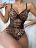 European and American Erotic Underwear Leopard Print Temptation Flirting Hot Bed Passion Suit Sexy Free Conjoined Yama