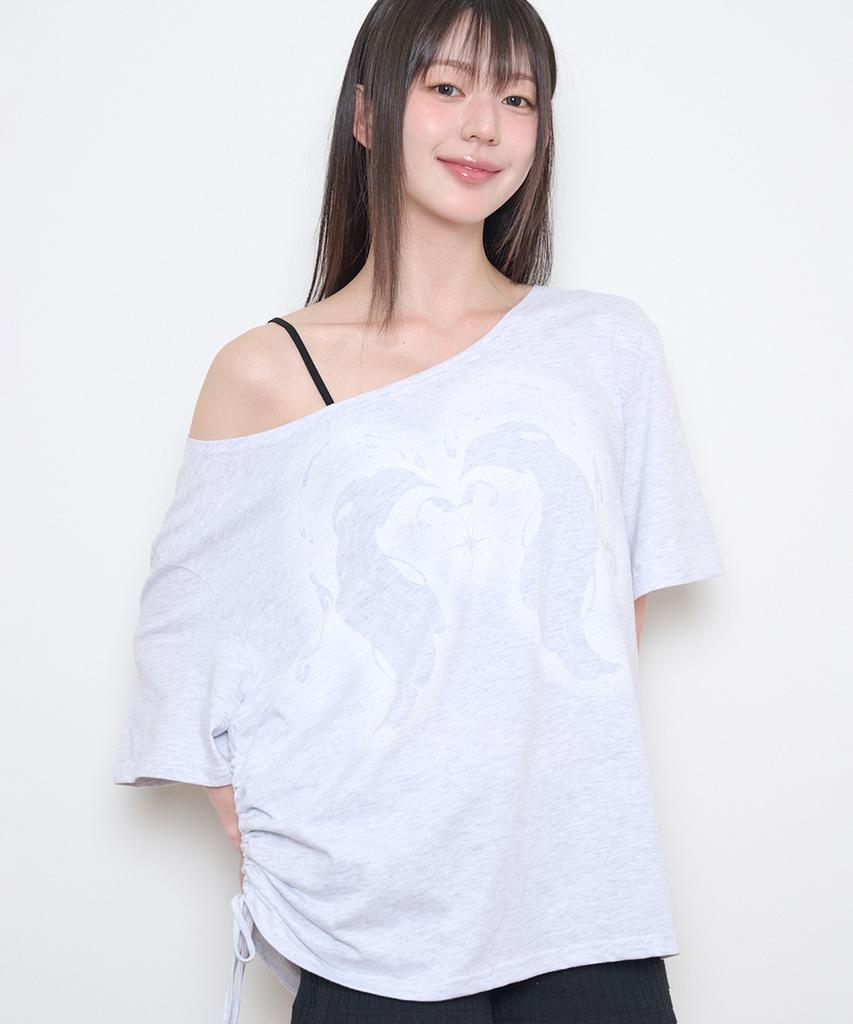 ILLIGO Saeso Angel Off-Shoulder T-Shirt Back Melange