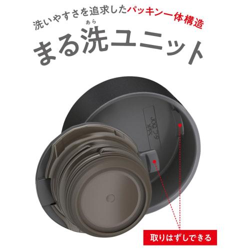 [Integrated Drain and Gasket, Dishwasher Safe] Thermos Water Bottle, Vacuum Insulated Mobile Mug, 600ml, Smoke Black, Easy To Wash Every Corner, All P