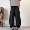 Spring and Summer New European, American, Japanese and Korean Retro Splicing Apricot Scimitar Loose Straight Casual Pants Men's Pants
