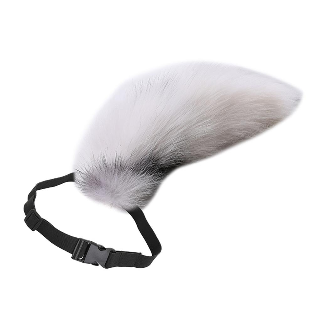 Soft Long Tail Foxes Tail Adjustable Belt Foxes Costume Tail Handmade Animal Tail Decorations for Halloween Party