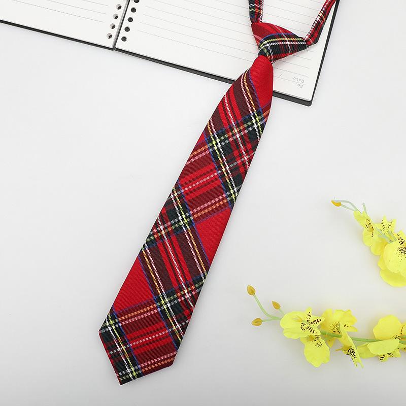 Jk Small Tie Female College Style Lazy Japanese Plaid Uniform Shirt Tie Student Ins Men'S And Women'S Short Styles Free Of Charge