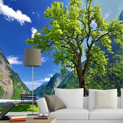 Natural Scenery Photo Wallpaper Park Landscape Large Mural Mountain Water Wall Murals For Living Room Bedroom