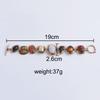 Trendy Geometric Metal Stone Bangle Bracelet, Personalized Fashion Jewelry For Women