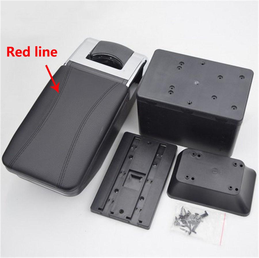 High Quality Universal Car Central Container Armrest Box + Texture Arm Pad PU Leather Auto Car-styling Central Store Content Box Accessories