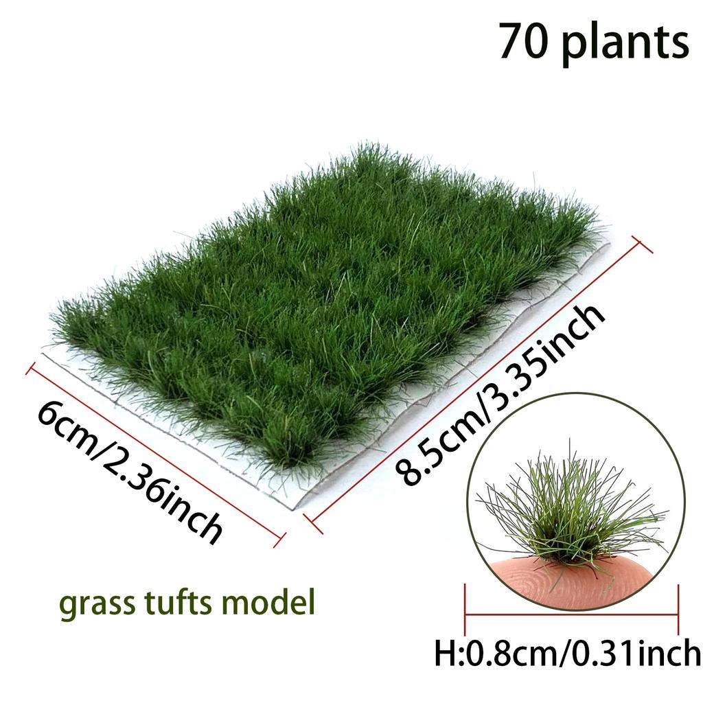 70/91 Tufts Static Grass Tufts for Miniature Garden Decor,Tiny Bonsai Model Grass Tufts,Crafts Scene Decor,DIY Micro Landscape