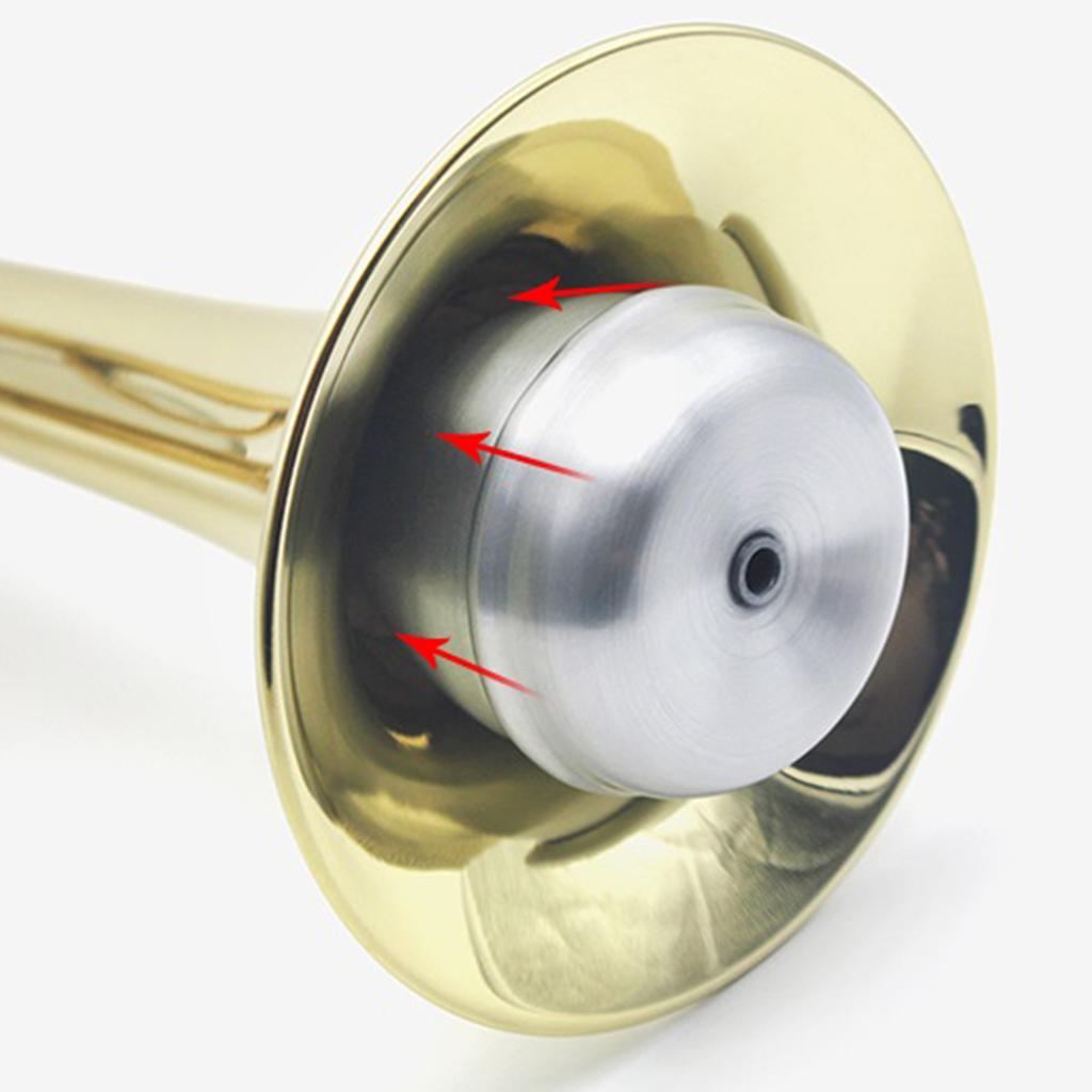 Durable Aluminum Straight Trumpet Silencers Mini Mute Music Lover Silver Mute for Trumpet Musical Instrument Accessories