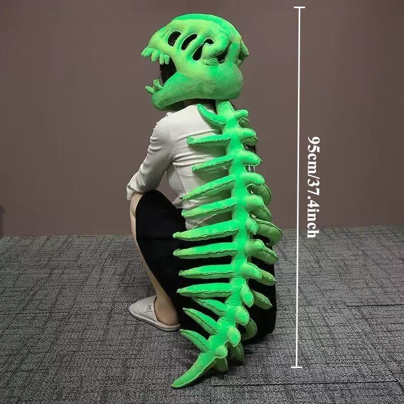 

Dinosaur Skeleton Plush Head Hat Skull Cap Cosplay Costume for Halloween Theme Park 95cm (children's version 0.45kg)