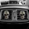 Skull Car Accessories for Halloween Air Vent Clip, Retro Alloy Dashboard Gothic Decor Women Trim Funny Head Auto Interior Decorative