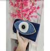 Women Handbag Affordable Designer Blue Evil Eye Clutch Funky Crossbody Sling Bag Sexy Shoulder Bag Handheld Purse Gift for Her Friend Mom