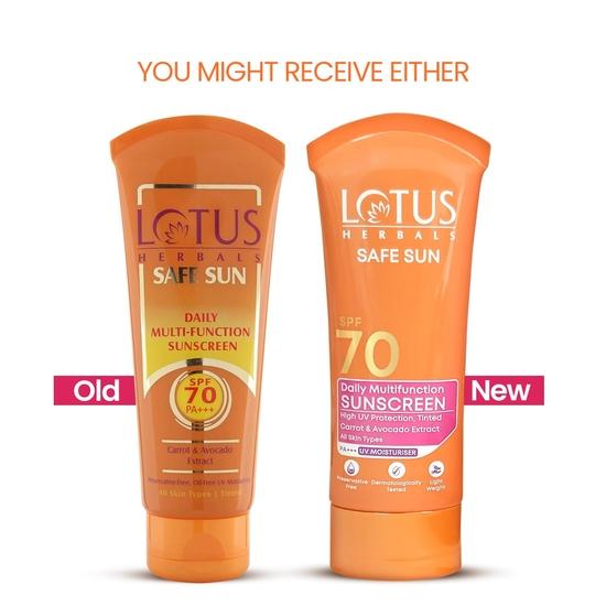 Protecție solară Lotus Herbals SPF 70 PA++ | Nuanțată | Luminozitate instantanee | Non grasă | Rezistentă la transpirație și apă | Toate tipurile de piele | 60g