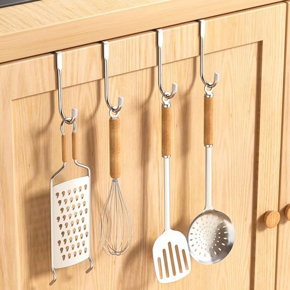 Over Cabinet Door Hook Heavy Duty Metal Double Hook for Closet Kitchen Cabinet Wardrobe Drawer Bathroom Bedroom Dorm