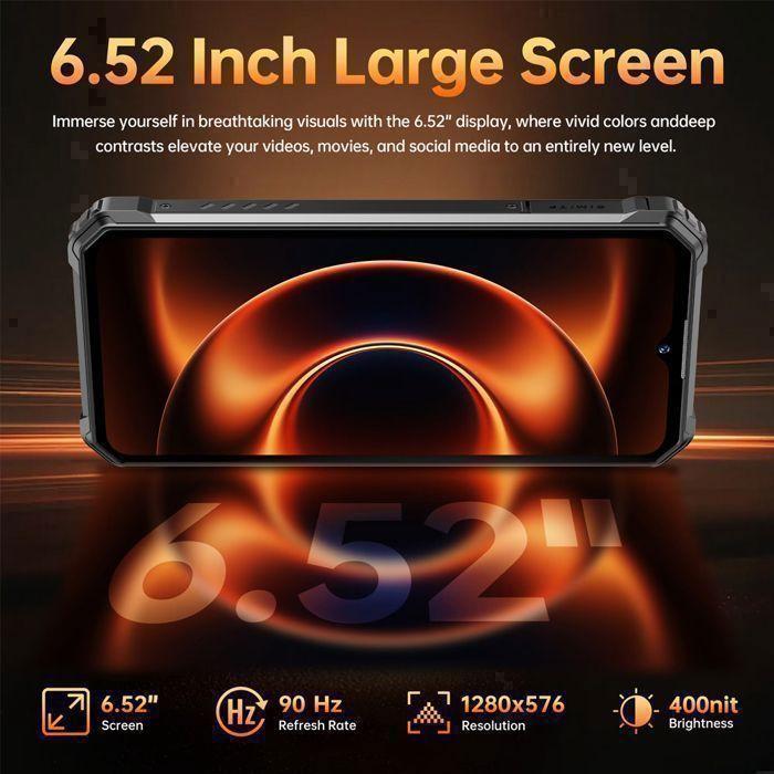 OUKITEL G7 Smartphone Incassable 24GB+256GB 10600mAh 6,52'' Android 16 64MP Telephone Portable Incassable Dual SIM 4G/NFC, Noir - Very Good Condition
