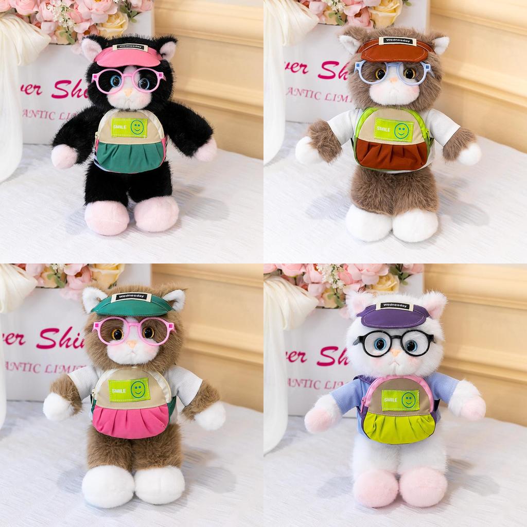 Peluche Gatto Carino Con Zaino Rimovibile Per Ragazze E Bambini Regalo