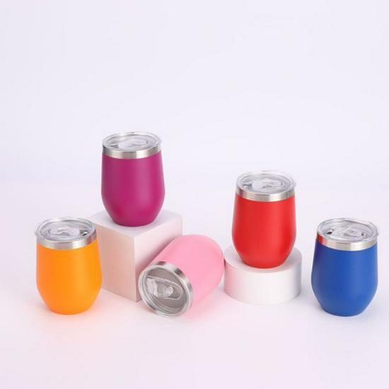 12oz Eggshell Cup - 304 Stainless Steel Double Wall Vacuum Beer Mug Mini Red Wine Glass 12oz