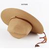 Breathable Paper Straw Panama Hat with Adjustable Chin Strap and Wide Brims Sun Protections for Women Vacation and Trip