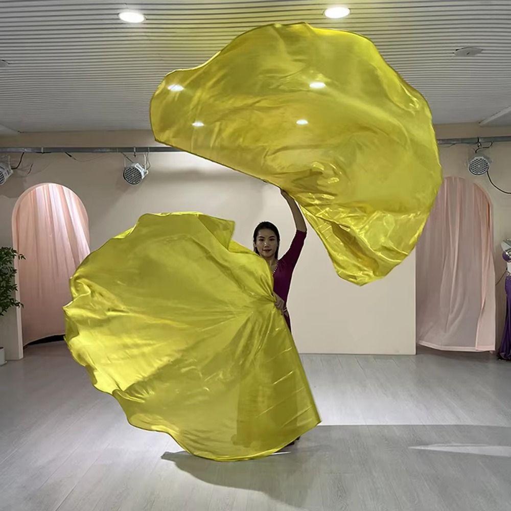 Halvcirkel Dansrekvisita Flagga Teleskopiska Pinnar Färgrik Magdansfläkt Performance Rekvisita Flexibel Dansuppvisningsfläkt