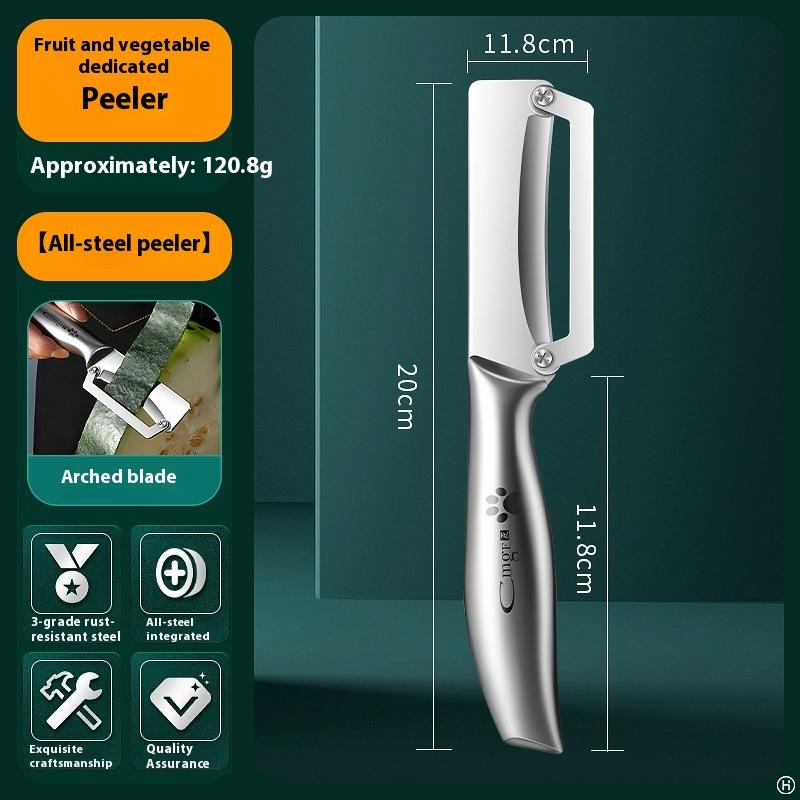 Stainless Steel Peeler with Wooden Handle for Peeling and Slicing Fruits and Vegetables | Durable and Smooth Operation