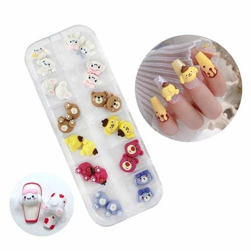 

Nail Art Round Palace Cute Character Parts 12 Types 2p Set (WC7AA64)