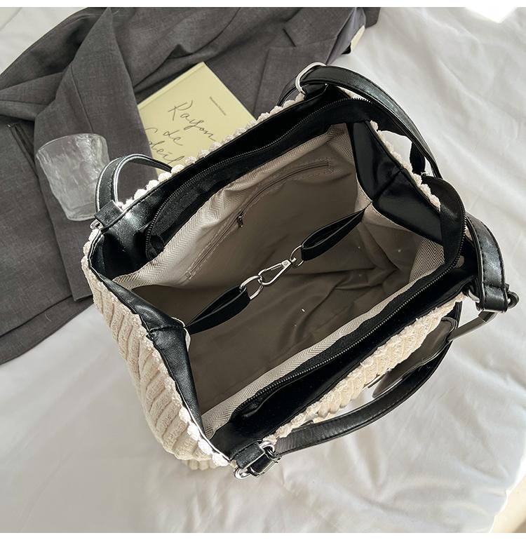 Corduroy Tote Bag Women's Shoulder Bag Large Capacity Multi-Function Backpack