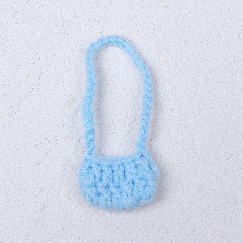1/12 Doll Plush Knitted Shoulder Bag Crossbody Bag Doll Mini Dress Up Accessories Dollhouse Decor Kid Pretend Play Toys