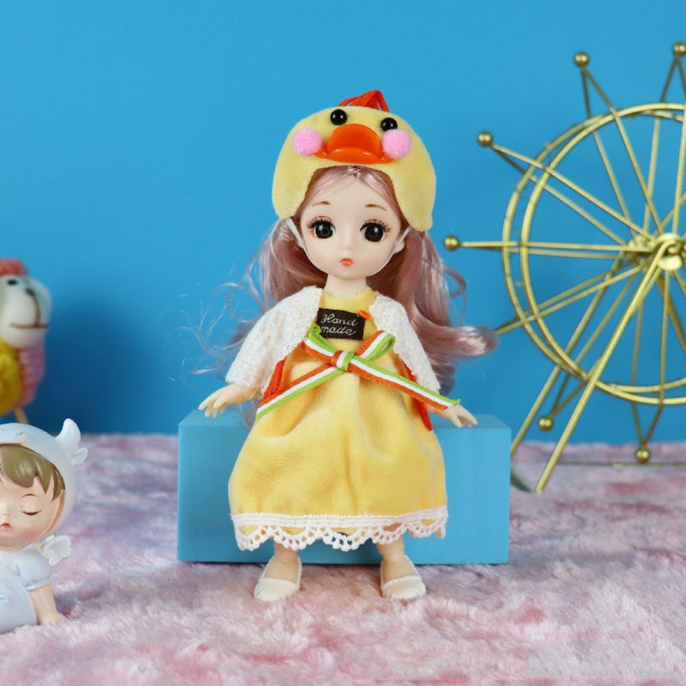 

Long Hair 17cm Bjd Doll with Clothes Attractive Eyes Princess Makeup Ball Joint Doll Girl Gift style A