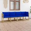 Day and Night - Day and Night 4-seater Garden Sofa with Blue Cushions