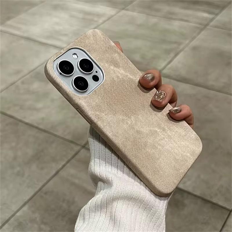 Luxusní matný kožený látkový obal pro iPhone 16 15 14 Plus 13 12 Mini 11 Pro X XR XS Max Soft Shockproof Jeans Retro Thin Cover