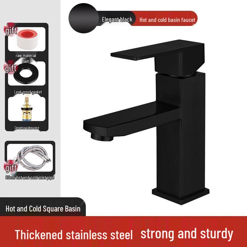 OEING Stainless Steel Wall-Mounted Hot & Cold Basin Faucet