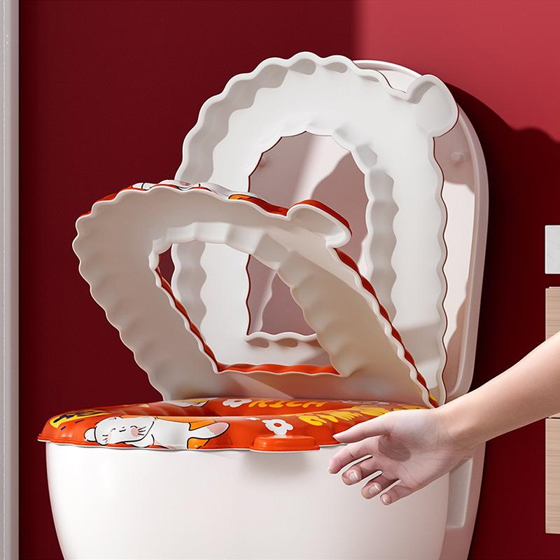 Maison Dessin Animé Imperméable Nouvel An Épaissi Modèles Vagues Tapis de Toilette Lavable