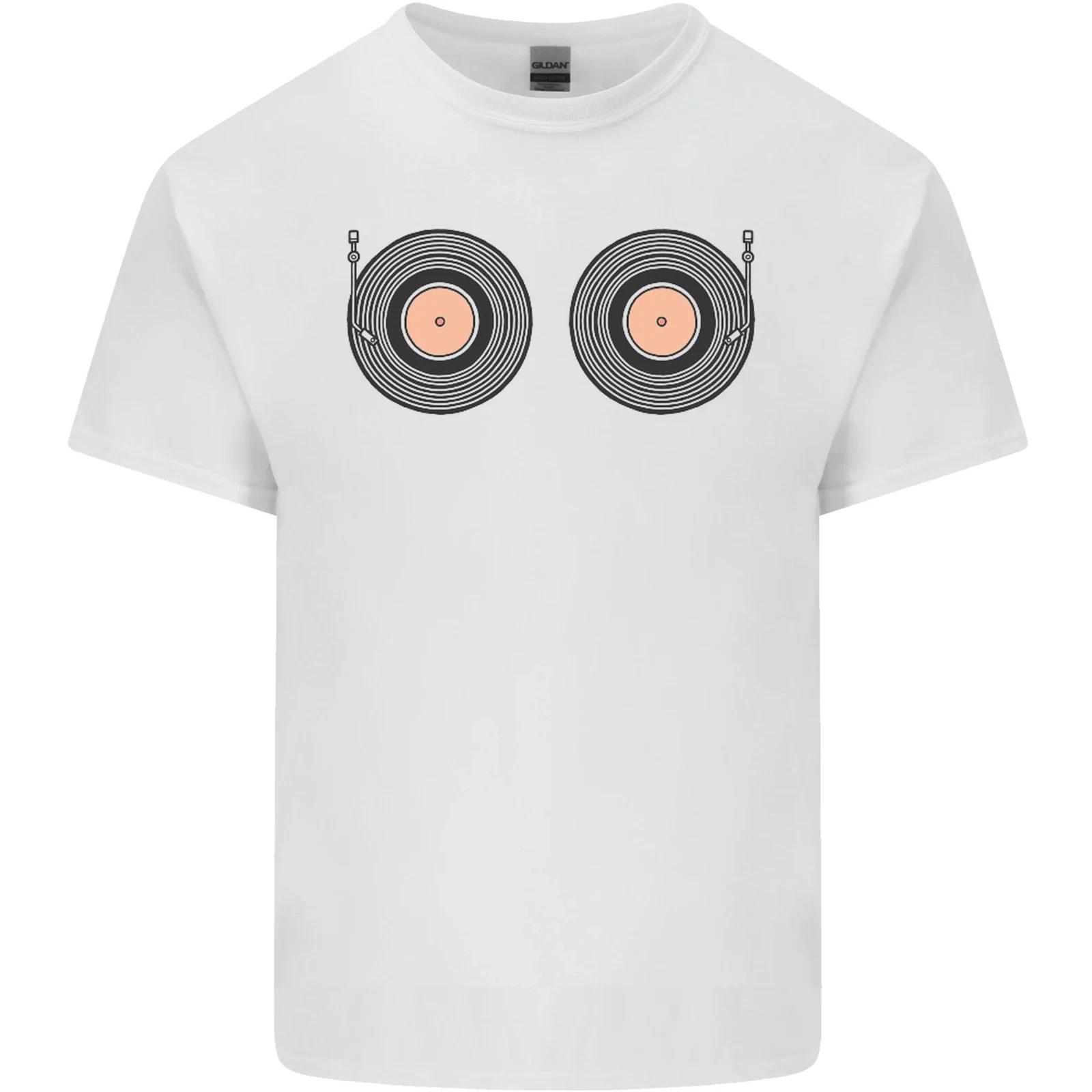 Boob Decks DJ DJing Funny Turntable Vinyl Kids T-Shirt Childrens S