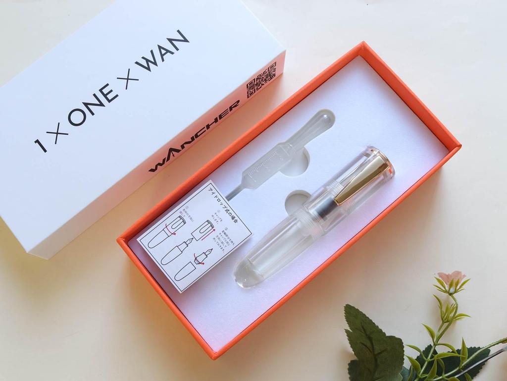 WANCHER PoChaCo Crystal Clear Mini Fountain Pen Crystal F Fine 1×one×wan (Cartridge type, Clear, Nib)