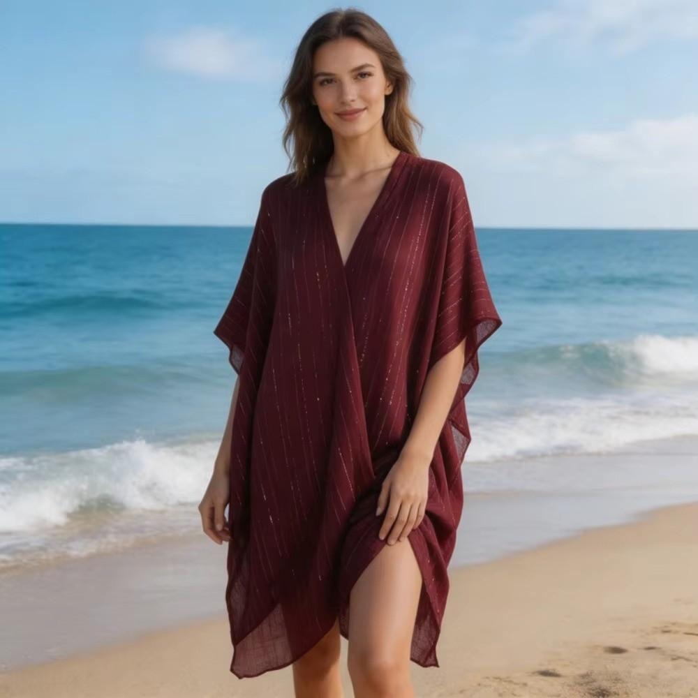 Lightweight Summer Scarf V-Neck Cardigans Lightweight Shawl Women Tulle Shawl  Vacation Outing