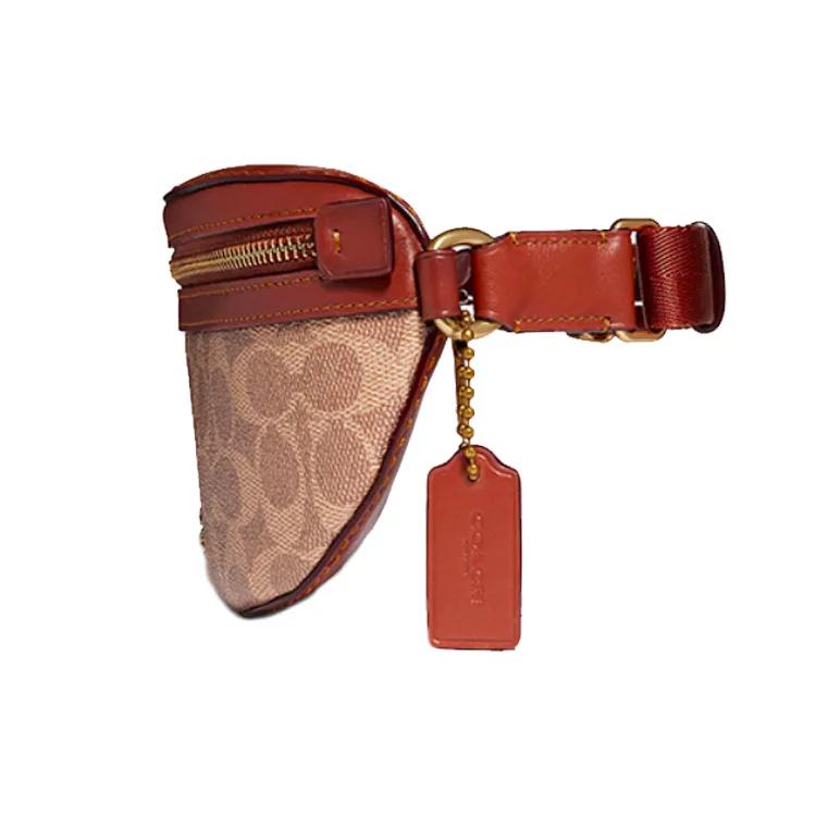 Coach Bethany Canvas Leather Shoulder Bag , Crossbody Bag , Sling Bag , Fanny Pack Women's Red Brown (Unisex) Fanny Packs 39937 B4NQ4